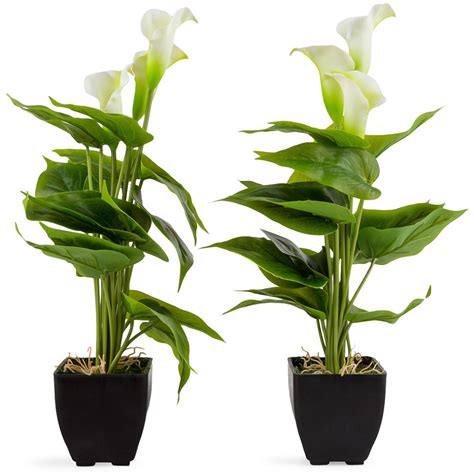40cm Artificial Calla Lily Potted Plant Set Of 2