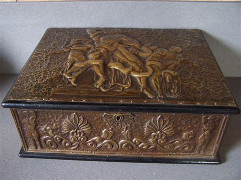 Wooden Box With Bronze Scenes Of Adam And Eve 1 Case Of 1 Catawiki