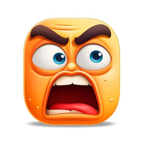 Premium Ai Image Angry Emoji Face Animated