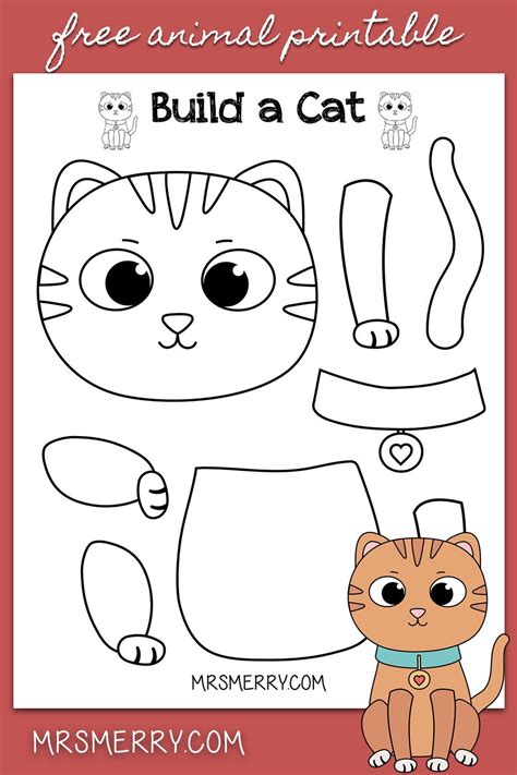 Free Printable Build A Cat Craft For Kids Mrs Merry Cat Crafts