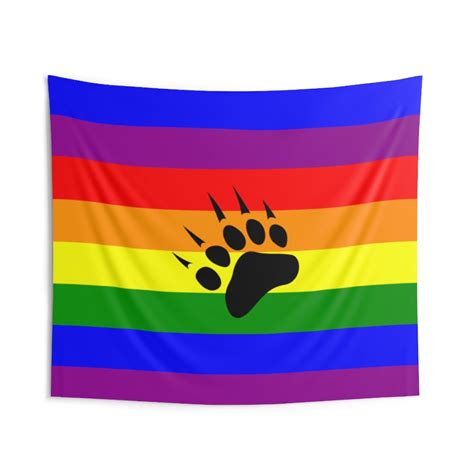 Rainbow Pride Bear Flag Paw Print Gay Bears Lgbtq Lgbt Chubs Etsy My Xxx Hot Girl