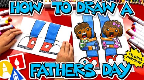 How To Draw A Funny Fathers Day Folding Surprise - Art For ...