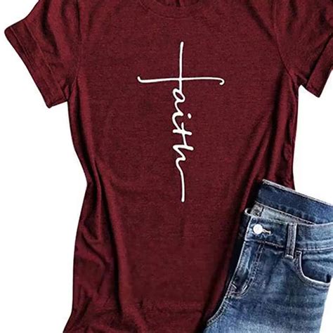 Christian T Shirt Women Short Sleeve Tshirt Crew Neck Soft Cotton