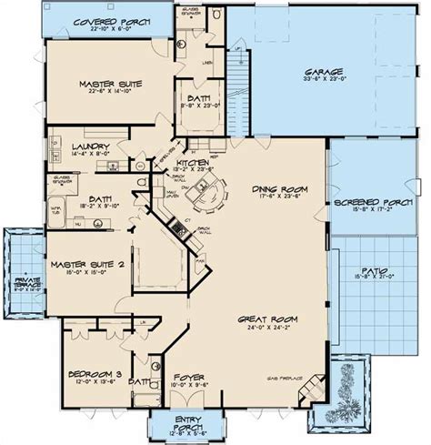 Traditional House Plan 3 Bedrooms 3 Bath 2995 Sq Ft Plan 12 1376