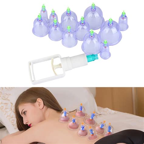 12 Pc Set Medical Vacuum Cupping With Suction Pump Suction Therapy
