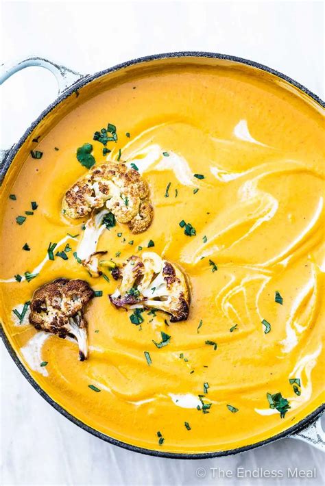 Coconut Roasted Curried Cauliflower Soup Recipe Coconut Curry Soup