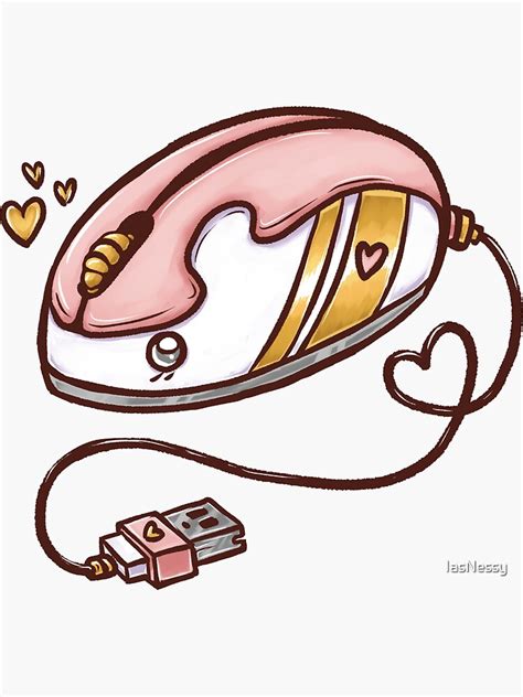 Cute Computer Mouse Sticker For Sale By Iasnessy Redbubble