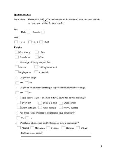 Social Studies Sba Sample Questionnaire