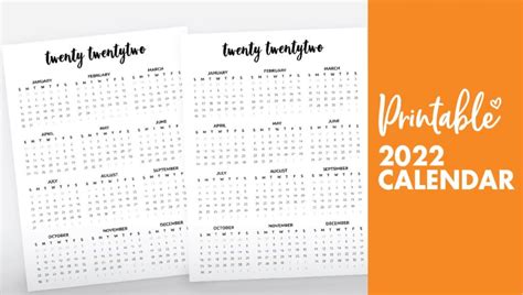 Printable Chore Calendar 2022