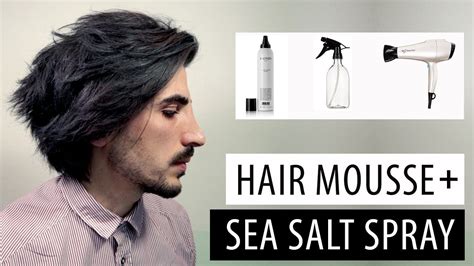 Mens Hair Tutorial Messy Hairstyle With Hair Mousse And Sea Salt