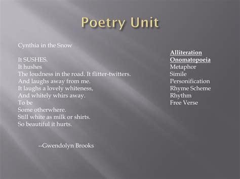 Ppt Poetry Unit Powerpoint Presentation Free Download Id352840