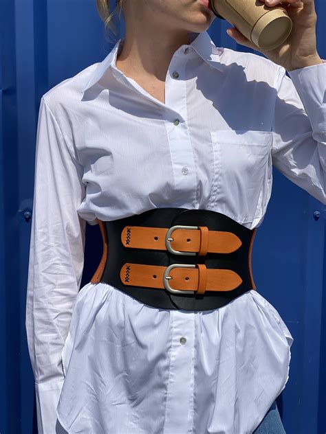 Leather Corset Belt Wide Waist Belt Womens Western Belt Rustic Etsy