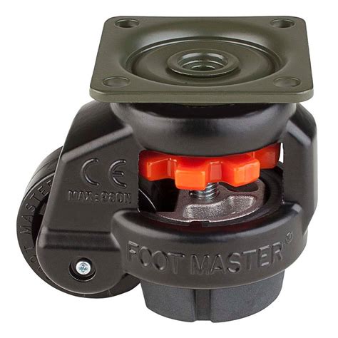 Foot Master 1 58 In Nylon Wheel Top Plate Leveling Caster With Load