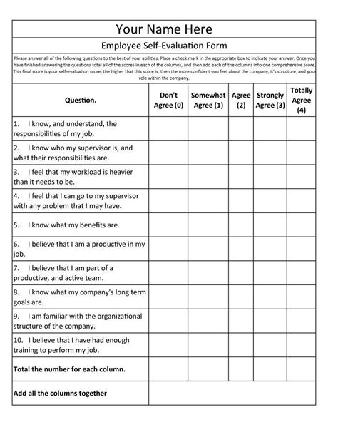 Evaluating yourself can be a challenge. Employee self evaluation form | Self evaluation employee ...