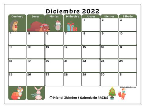 Calendario Diciembre De 2022 Para Imprimir “443ds” Michel Zbinden Py