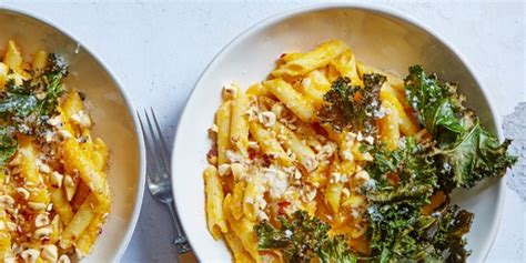 Creamy Butternut Squash Pasta With Kale Chips And Hazelnuts Fox News