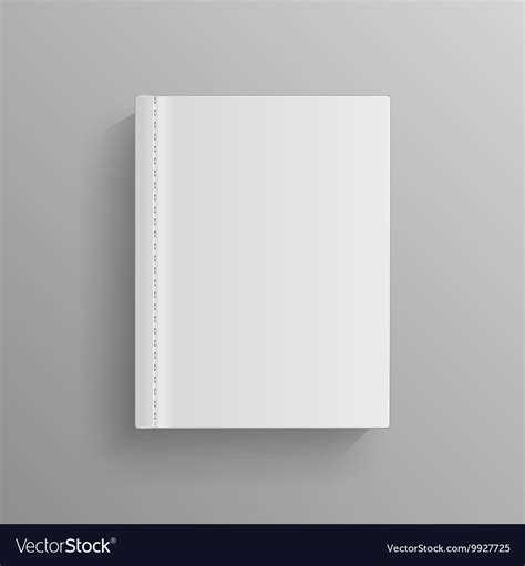 White Blank Book Cover Template Royalty Free Vector Image