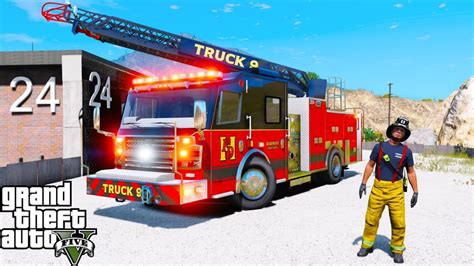 Gta 5 Firefighter Mod New Harmony Fire Department Ladder Truck