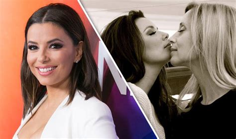Nothing But Love Evalongoria And Lara Fabian Share Kiss As They Pose