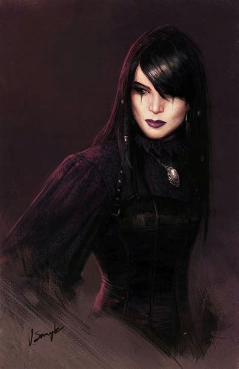 Pin By On Character Art Purple Goth Character Portraits