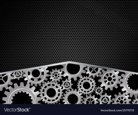 Abstract Gears Concept On Black Background Vector Image