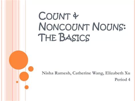 Ppt Count Noncount Nouns The Basics Powerpoint Presentation Id