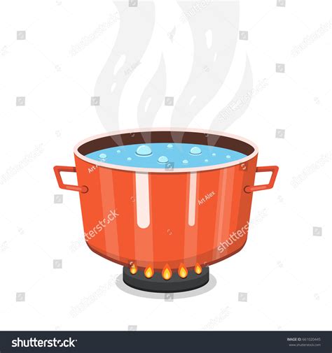 Boiling Water Pan Cooking Pot On Stock Vector 661020445