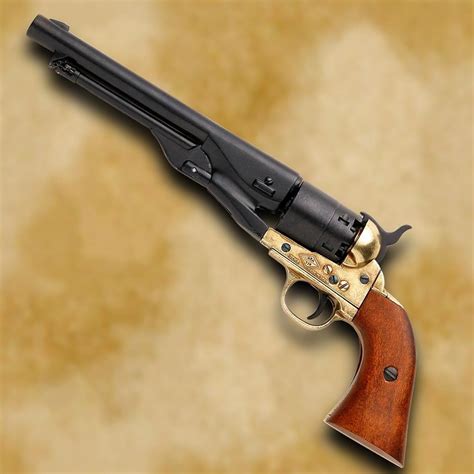 1860 Army Civil War Revolver Black And Brass Finish Atlanta Cutlery