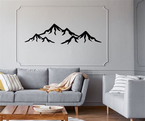 Metal Wall Art Mountains Metal Wall Hangings Mountains Large Etsy