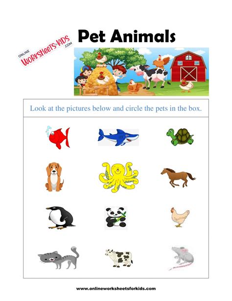 Kindergarten Plants Animals Worksheets K5 Learning Animal Worksheet