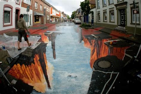 Ten Absolutely Amazing Must See Sidewalk Chalk Optical Illusions