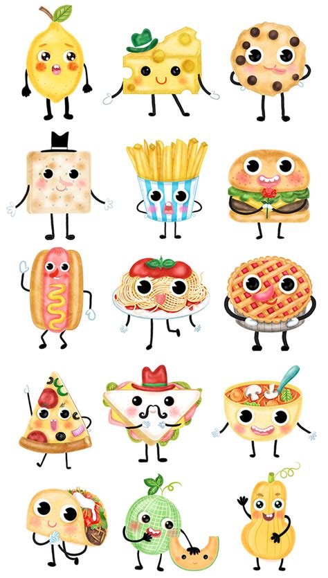 Food Characters Illustrations On Behance