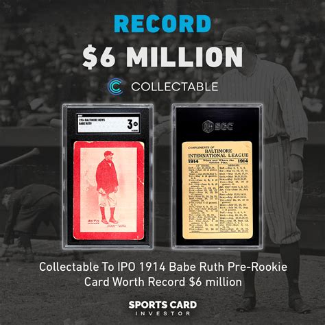 sports card investor collectable to ipo 1914 babe ruth pre rookie card worth record 6 million