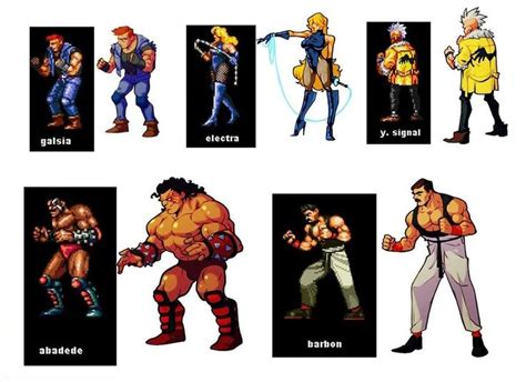 enemies art from streets of rage 4 rage art character design game concept art