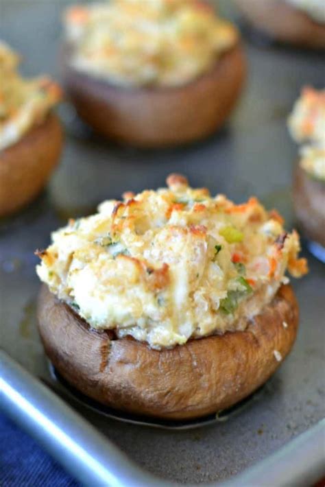 These Quick And Creamy Crab Stuffed Mushrooms Are Filled With Fresh