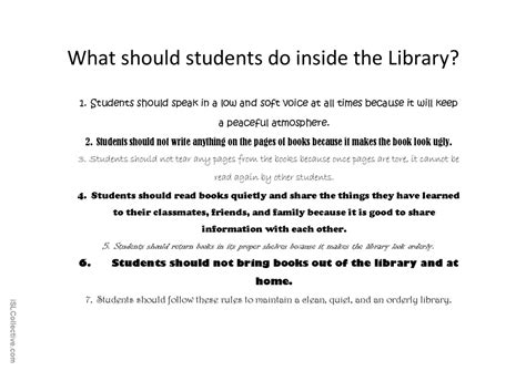 Library Rules English Esl Worksheets Pdf And Doc