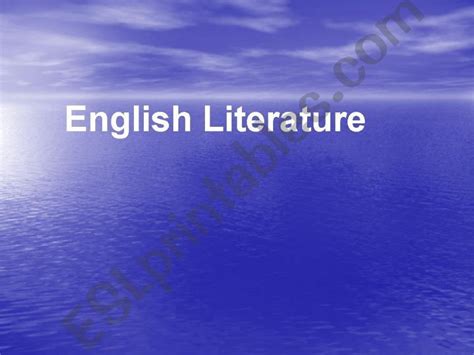 Esl English Powerpoints English Literature 1
