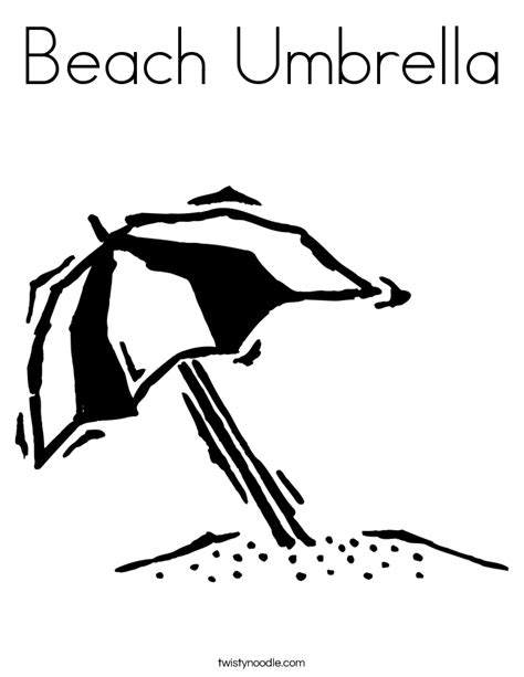 Beach Umbrella Coloring Page Coloring Home