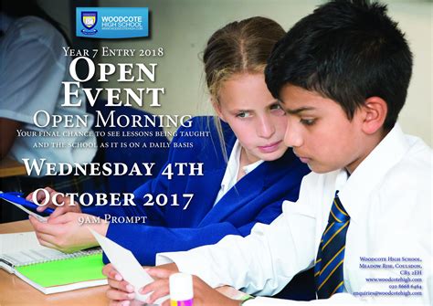 Woodcote High School On Twitter Our Final Open Event Is Tomorrow Wed