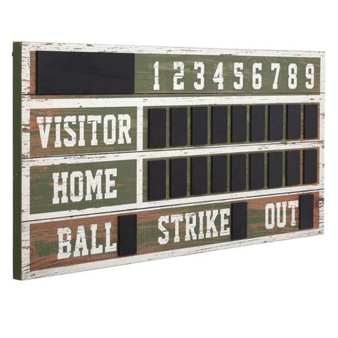 Wooden Scoreboard 48 Inch Wall Decor Baseball Theme Room Baseball