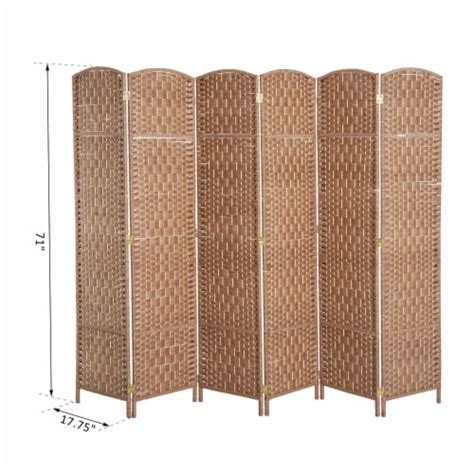 Homcom 6 Weave Panel Room Divider Privacy Folding Screen Diamond Decor