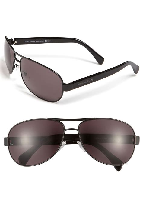Giorgio Armani Aviator Sunglasses In Brown For Men Matte Black Lyst