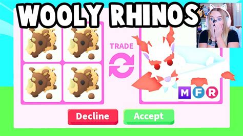 Trading New Wooly Rhinos In Adopt Me Youtube