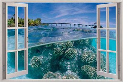 Sea Window Under 3d Wall Mural Film