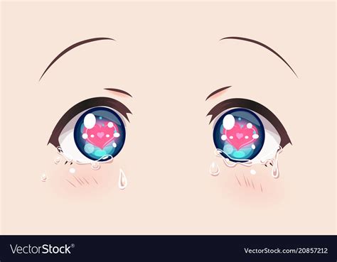 Loving Crying Eyes Anime Manga Girls Royalty Free Vector