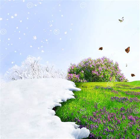 From Winter To Spring Stock Photo Image Of Four Colorful 54977996
