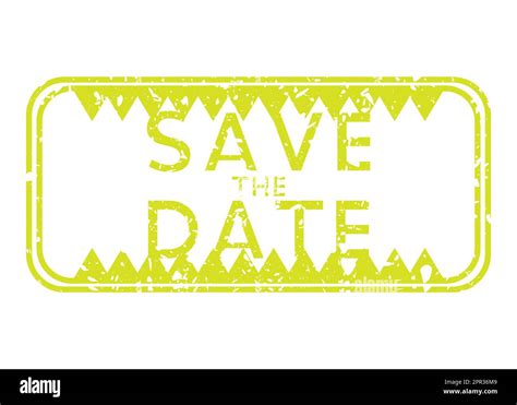 Simple Vintage Rubber Stamp With Save The Date Text Stock Vector Image