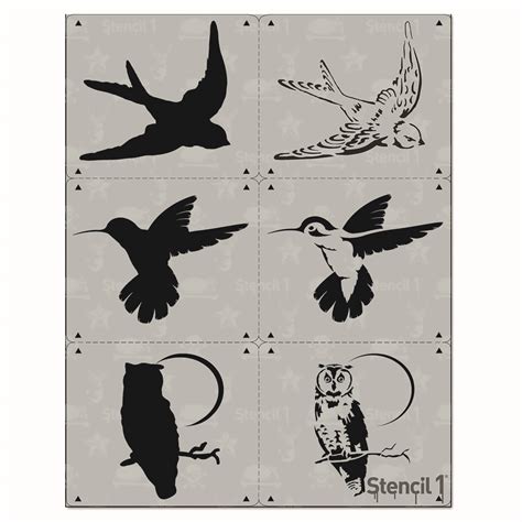 Birds Stencil 3 Pack Two Layers Stencil 1