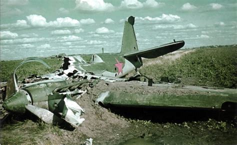 World War Ii In Color Burnt Out Wreck Of An Tupolev Sb 2bis In Russia