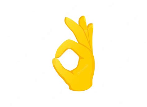 Icono De Mano Ok Gesto De Mano Emoji Ilustración Vectorial Vector Premium